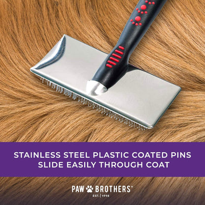Pawsy Soft Pin Slicker Brush for Dogs – Gentle Detangling Grooming Brush