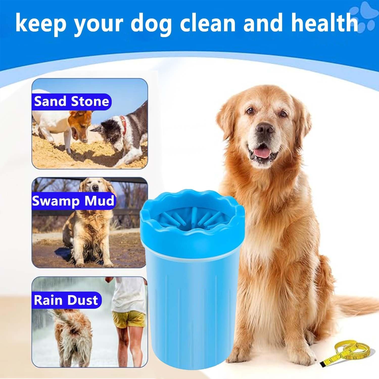 Pawsy Dog Paw Cleaner Set – Paw Washer Cup with Towel & Brush