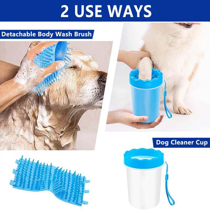 Pawsy Dog Paw Cleaner Set – Paw Washer Cup with Towel & Brush
