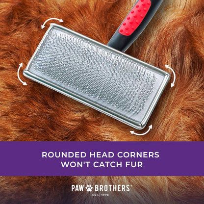 Pawsy Soft Pin Slicker Brush for Dogs – Gentle Detangling Grooming Brush