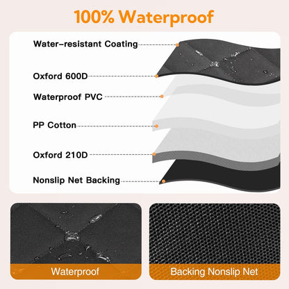 Pawsy Waterproof Dog Car Seat Cover – Back Seat Hammock with Side Flaps & Mesh Window