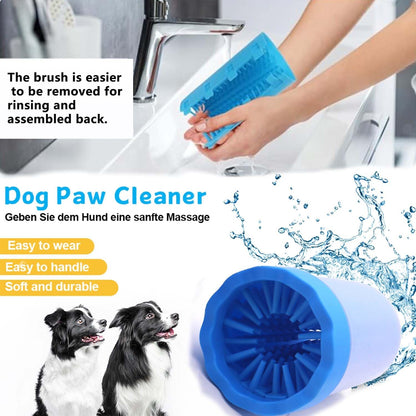 Pawsy Dog Paw Cleaner Set – Paw Washer Cup with Towel & Brush